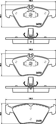 HELLA 8DB 355 014-291 - Тормозные колодки, дисковые, комплект unicars.by