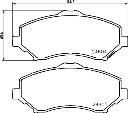 HELLA 8DB 355 014-231 - Тормозные колодки, дисковые, комплект unicars.by