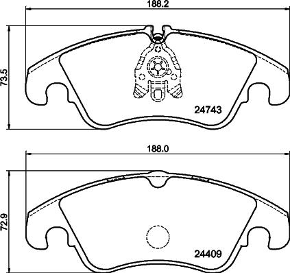 HELLA 8DB 355 014-741 - Тормозные колодки, дисковые, комплект unicars.by