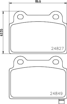 HELLA 8DB 355 014-701 - Тормозные колодки, дисковые, комплект unicars.by