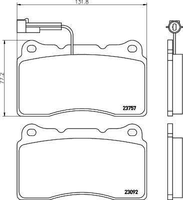 HELLA 8DB 355 014-731 - Тормозные колодки, дисковые, комплект unicars.by