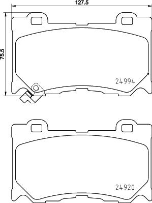 HELLA 8DB 355 015-411 - Тормозные колодки, дисковые, комплект unicars.by