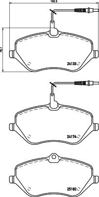 HELLA 8DB 355 015-621 - Тормозные колодки, дисковые, комплект unicars.by