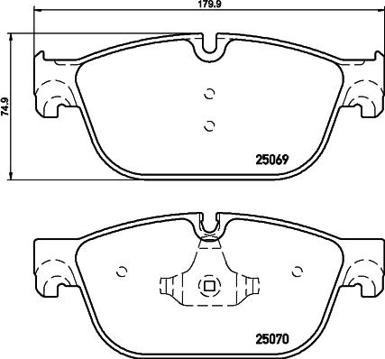 HELLA 8DB 355 015-061 - Тормозные колодки, дисковые, комплект unicars.by