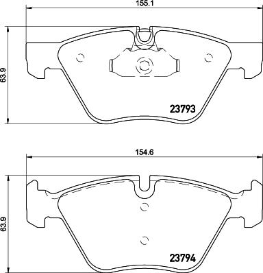 HELLA 8DB 355 015-031 - Тормозные колодки, дисковые, комплект unicars.by