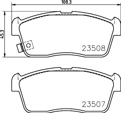 HELLA 8DB 355 015-071 - Тормозные колодки, дисковые, комплект unicars.by