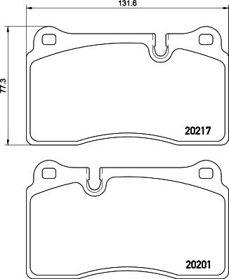 HELLA 8DB 355 015-891 - Тормозные колодки, дисковые, комплект unicars.by