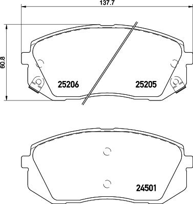 HELLA 8DB 355 015-841 - Тормозные колодки, дисковые, комплект unicars.by