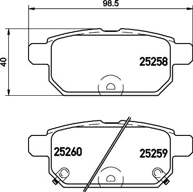 HELLA 8DB 355 015-871 - Тормозные колодки, дисковые, комплект unicars.by