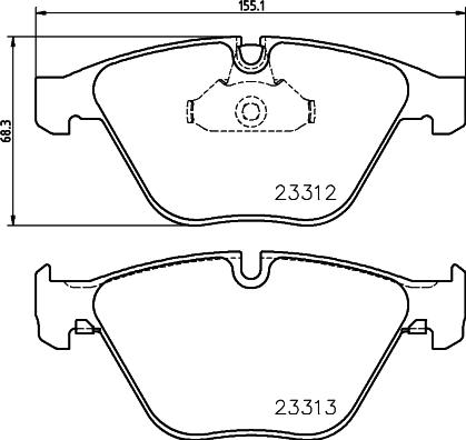 HELLA 8DB 355 015-391 - Тормозные колодки, дисковые, комплект unicars.by