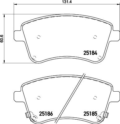 HELLA 8DB 355 015-331 - Тормозные колодки, дисковые, комплект unicars.by