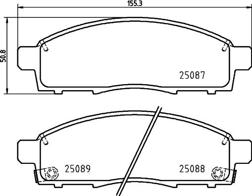 HELLA 8DB 355 015-321 - Тормозные колодки, дисковые, комплект unicars.by