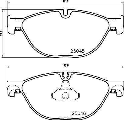 HELLA 8DB 355 015-251 - Тормозные колодки, дисковые, комплект unicars.by