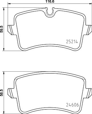 HELLA 8DB 355 015-201 - Тормозные колодки, дисковые, комплект unicars.by