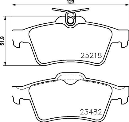 HELLA 8DB 355 015-741 - Тормозные колодки, дисковые, комплект unicars.by