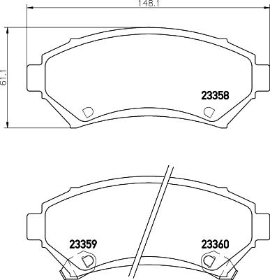 HELLA 8DB 355 016-951 - Тормозные колодки, дисковые, комплект unicars.by