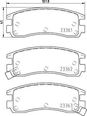 HELLA 8DB 355 016-961 - Тормозные колодки, дисковые, комплект unicars.by