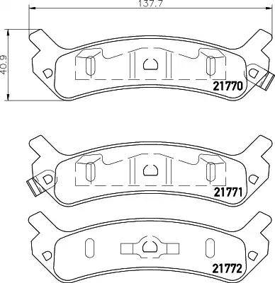 HELLA 8DB 355 016-901 - Тормозные колодки, дисковые, комплект unicars.by