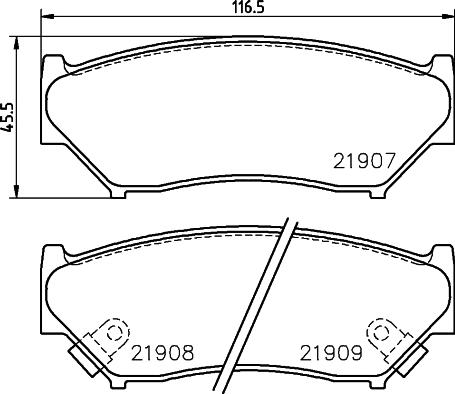 HELLA 8DB 355 016-911 - Тормозные колодки, дисковые, комплект unicars.by