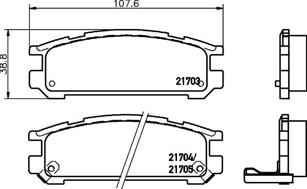 HELLA 8DB 355 016-491 - Тормозные колодки, дисковые, комплект unicars.by