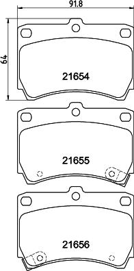 HELLA 8DB 355 016-431 - Тормозные колодки, дисковые, комплект unicars.by