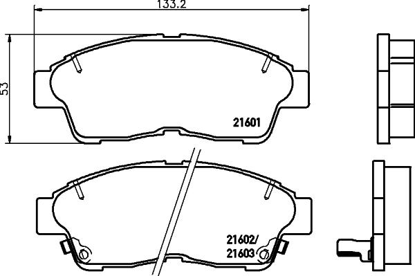 HELLA 8DB 355 016-421 - Тормозные колодки, дисковые, комплект unicars.by