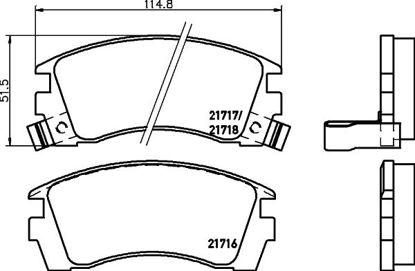 HELLA 8DB 355 016-551 - Тормозные колодки, дисковые, комплект unicars.by