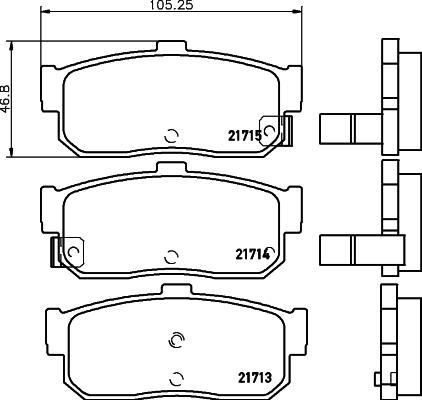 HELLA 8DB 355 016-561 - Тормозные колодки, дисковые, комплект unicars.by