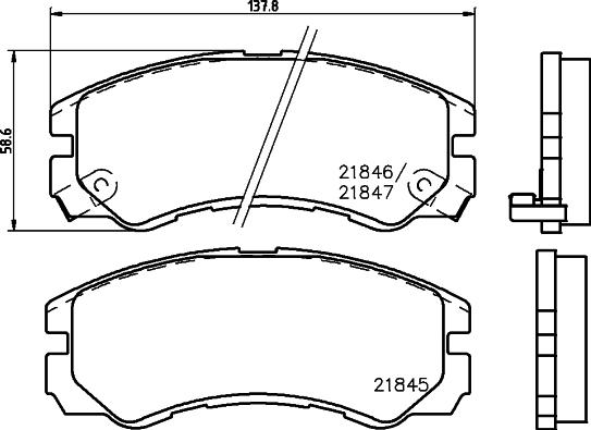 HELLA 8DB 355 016-611 - Тормозные колодки, дисковые, комплект unicars.by