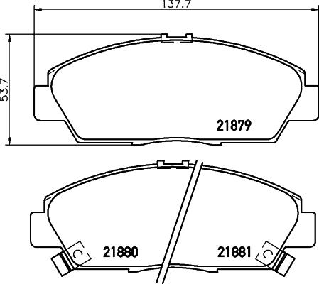 HELLA 8DB 355 016-631 - Тормозные колодки, дисковые, комплект unicars.by