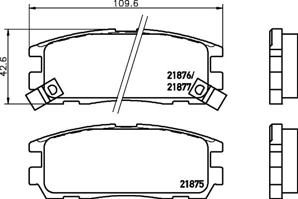 HELLA 8DB 355 016-621 - Тормозные колодки, дисковые, комплект unicars.by