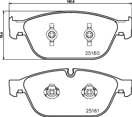 HELLA 8DB 355 016-021 - Тормозные колодки, дисковые, комплект unicars.by