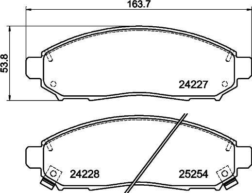 HELLA 8DB 355 016-121 - Тормозные колодки, дисковые, комплект unicars.by