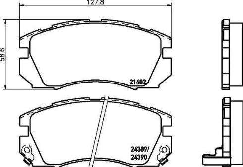 HELLA 8DB 355 016-881 - Тормозные колодки, дисковые, комплект unicars.by