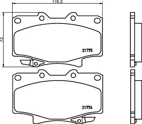 HELLA 8DB 355 016-871 - Тормозные колодки, дисковые, комплект unicars.by