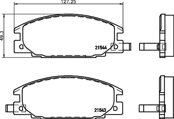 HELLA 8DB 355 016-341 - Тормозные колодки, дисковые, комплект unicars.by