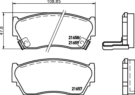 HELLA 8DB 355 027-151 - Тормозные колодки, дисковые, комплект unicars.by