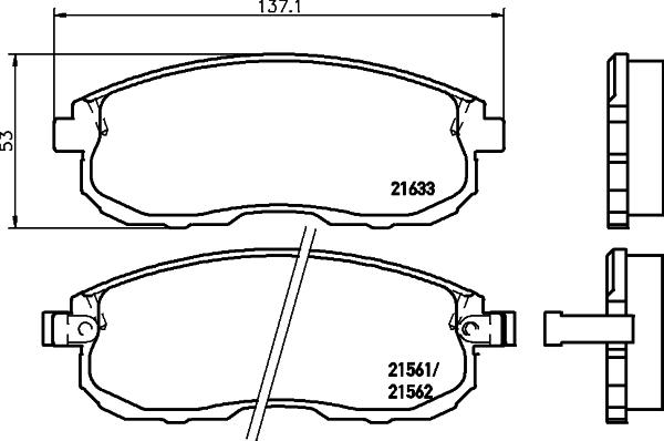 HELLA 8DB 355 016-381 - Тормозные колодки, дисковые, комплект unicars.by