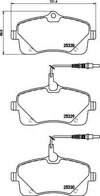 HELLA 8DB 355 016-261 - Тормозные колодки, дисковые, комплект unicars.by