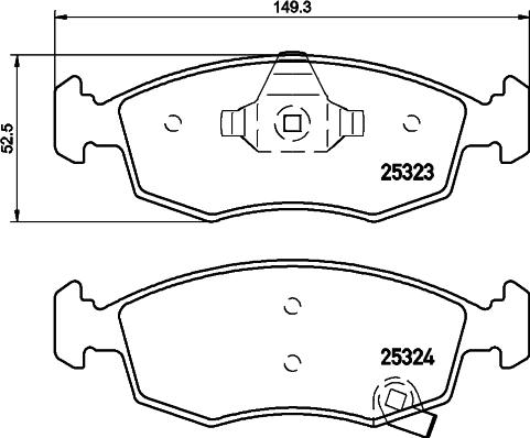 HELLA 8DB 355 016-231 - Тормозные колодки, дисковые, комплект unicars.by