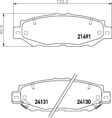 HELLA 8DB 355 016-751 - Тормозные колодки, дисковые, комплект unicars.by