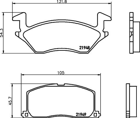 HELLA 8DB 355 016-781 - Тормозные колодки, дисковые, комплект unicars.by