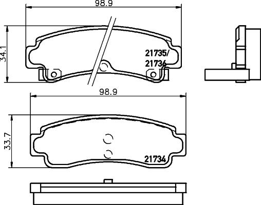 HELLA 8DB 355 016-731 - Тормозные колодки, дисковые, комплект unicars.by