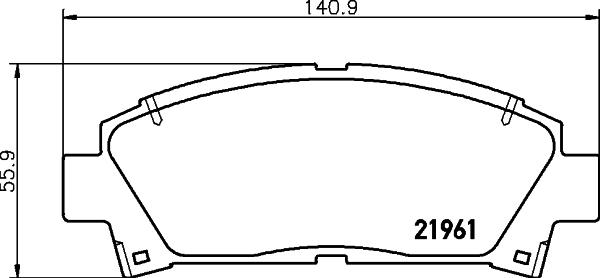 HELLA 8DB 355 016-721 - Тормозные колодки, дисковые, комплект unicars.by