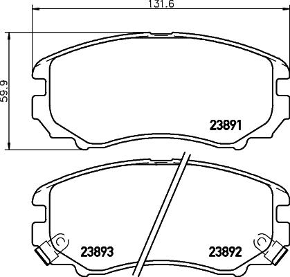 HELLA 8DB 355 010-991 - Тормозные колодки, дисковые, комплект unicars.by