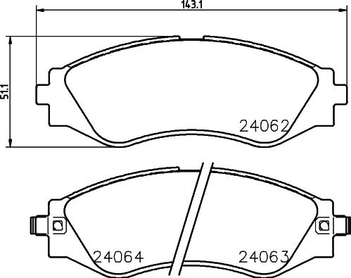 HELLA 8DB 355 010-951 - Тормозные колодки, дисковые, комплект unicars.by