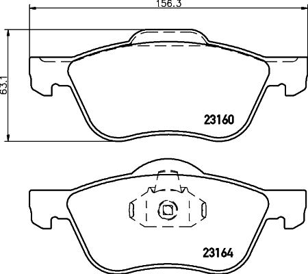 HELLA 8DB 355 010-911 - Тормозные колодки, дисковые, комплект unicars.by