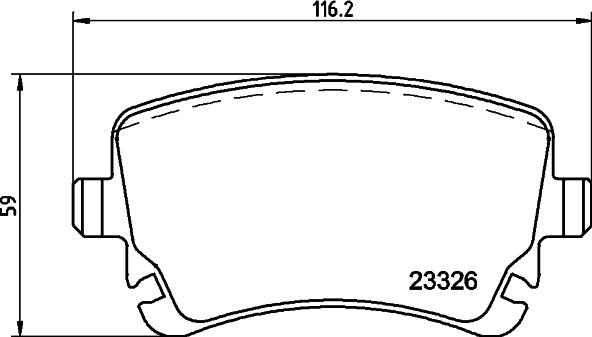 HELLA 8DB 355 010-971 - Тормозные колодки, дисковые, комплект unicars.by