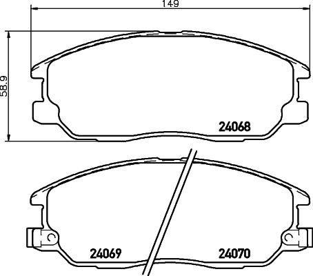 HELLA 8DB 355 010-451 - Тормозные колодки, дисковые, комплект unicars.by