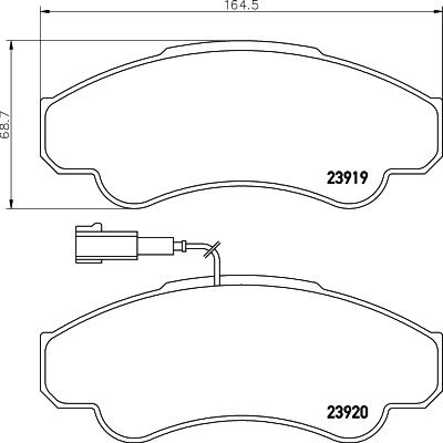 HELLA 8DB 355 010-401 - Тормозные колодки, дисковые, комплект unicars.by